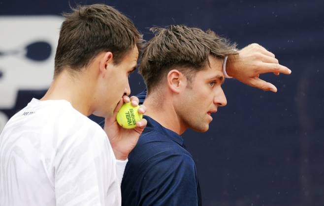 TENNIS - ATP, Tennis Herren Generali Open 2025 KITZBUEHEL,AUSTRIA,25.JUL.25 - TENNIS - ATP World Tour, Generali Open. Image shows Petr Nouza (CZE) and Patrik Rikl (CZE).  GEPAxpictures xMatthiasxHauer