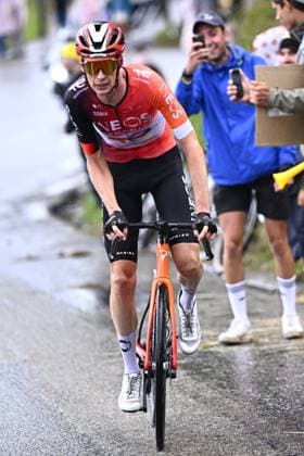 Dutch Thymen Arensman of Ineos Grenadiers pictured in action during stage 19 of the 2025 Tour de France cycling race, from Albertville to La Plagne (130km), on Friday 25 July 2025 in France. The 112th edition of the Tour de France starts on Saturday 5 July in Lille, France, and will finish in Paris, France on the 27th of July. JASPERxJACOBS  x129998409x