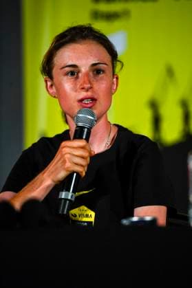 TOUR DE FRANCE FEMININ 2025 PHOTOPQR OUEST FRANCE Mathieu Pattier ; VANNES ; 25 07 2025 ; Conférence de presse avant le départ du tour de France 2025 depuis Vannes le samedi 26 juillet 2025. Marion Bunel VISMA Cycliste française Women s 2025 Tour de France starts on saturday from Vannes, France, VANNES France  Copyright: xPHOTOPQR OUESTxFRANCE MAXPPPxMathieuxPattierx 20250725OFR3196 20250725OFR3196