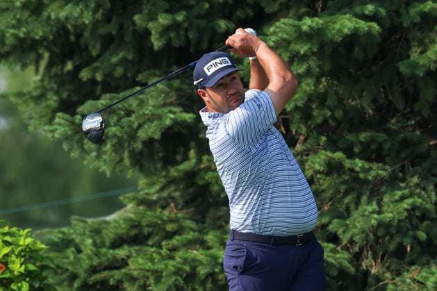 July 25th, 2025: Thriston Lawrence of South Africa hits his shot on the second tee during the second round of the 3M Open 2025 at TPC Twin Cities on July 25th, 2025 in Blaine, Minnesota. -CSM Blaine USA - ZUMAc04_ 20250725_zma_c04_029 Copyright: xStevenxGarciax