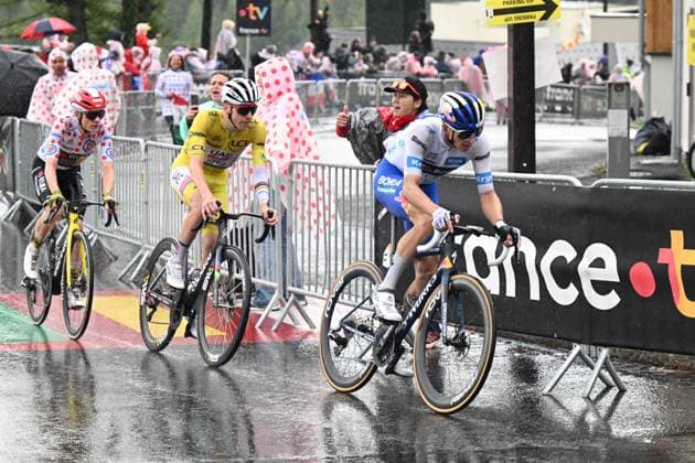 25-07-2025 Tour De France; Tappa 19 Albertville - La Plagne; 2025, Red Bull - Bora Hansgrohe; 2025, Uae Team Emirates - Xrg; 2025, Visma - Lease A Bike; Lipowitz, Florian; Pogacar, Tadej; Vingegaard, Jonas; La Plagne; 
