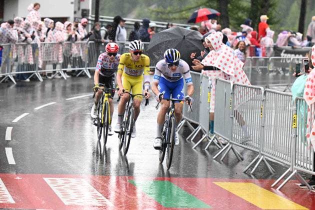 25-07-2025 Tour De France; Tappa 19 Albertville - La Plagne; 2025, Red Bull - Bora Hansgrohe; 2025, Uae Team Emirates - Xrg; 2025, Visma - Lease A Bike; Lipowitz, Florian; Pogacar, Tadej; Vingegaard, Jonas; La Plagne; 
