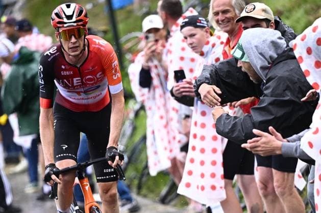 Dutch Thymen Arensman of Ineos Grenadiers pictured in action during stage 19 of the 2025 Tour de France cycling race, from Albertville to La Plagne (130km), on Friday 25 July 2025 in France. The 112th edition of the Tour de France starts on Saturday 5 July in Lille, France, and will finish in Paris, France on the 27th of July. JASPERxJACOBS  x130002683x