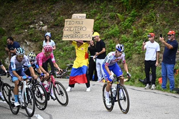 Slovenian Primoz Roglic of RedBull-BORA-hansgrohe pictured in action during stage 19 of the 2025 Tour de France cycling race, from Albertville to La Plagne (130km), on Friday 25 July 2025 in France. The 112th edition of the Tour de France starts on Saturday 5 July in Lille, France, and will finish in Paris, France on the 27th of July. JASPERxJACOBS  x130003890x