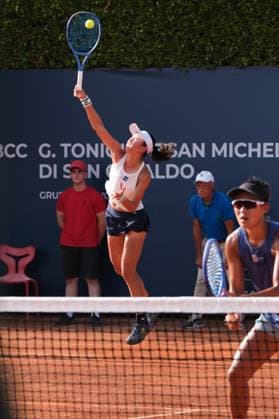 Estelle Cascino and Shuo Feng in action against Amina Anshba and I-Hsuan Cho and Yi-Tsen Cho during the 36th Palermo Ladies Open at Country Time Club during 36Â° Palermo Ladies Open, International Tennis match in Palermo, Italy, July 25 2025  Copyright: xFedericoxSerra IPAxSportx xipa-agency.netx xx IPA_60971790 IPA_Agency_IPA60971790