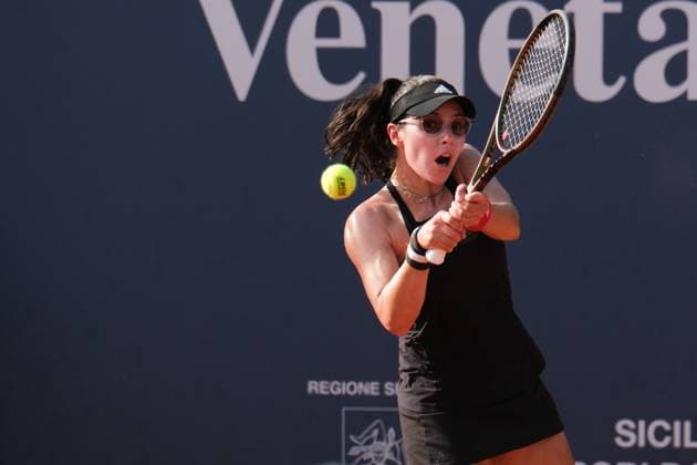 Estelle Cascino and Shuo Feng in action against Amina Anshba and I-Hsuan Cho and Yi-Tsen Cho during the 36th Palermo Ladies Open at Country Time Club during 36Â° Palermo Ladies Open, International Tennis match in Palermo, Italy, July 25 2025  Copyright: xFedericoxSerra IPAxSportx xipa-agency.netx xx IPA_60971835 IPA_Agency_IPA60971835