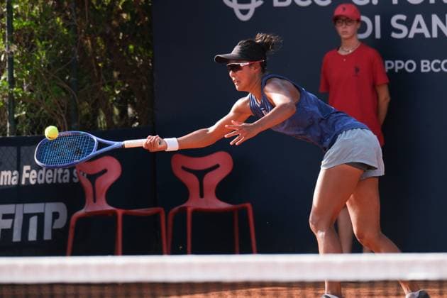 Estelle Cascino and Shuo Feng in action against Amina Anshba and I-Hsuan Cho and Yi-Tsen Cho during the 36th Palermo Ladies Open at Country Time Club during 36Â° Palermo Ladies Open, International Tennis match in Palermo, Italy, July 25 2025  Copyright: xFedericoxSerra IPAxSportx xipa-agency.netx xx IPA_60971837 IPA_Agency_IPA60971837