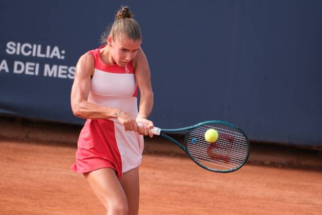 Tatiana Prozorova in action against Hanne Vandewinkel during the 36th Palermo Ladies Open at Country Time Club during 36Â° Palermo Ladies Open, International Tennis match in Palermo, Italy, July 25 2025  Copyright: xFedericoxSerra IPAxSportx xipa-agency.netx xx IPA_60971945 IPA_Agency_IPA60971945