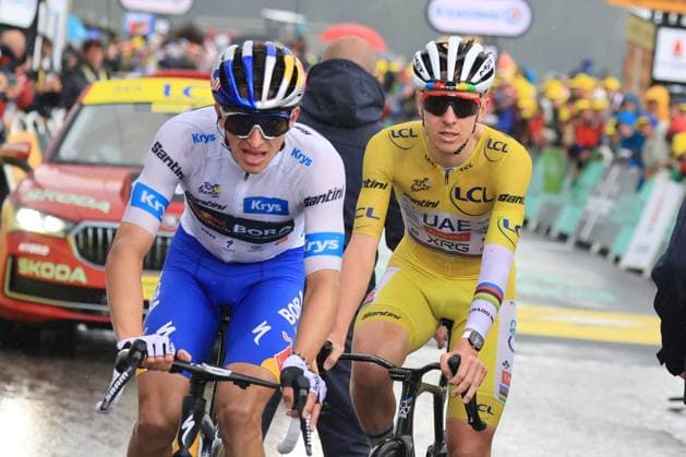 TOUR DE FRANCE 2025 Pierre Teyssot MAXPPP ; Tour de France - UCI Cycling Race 2025 in La Plagne, France on July 25, 2025. Stage 19 from Albertville to La Plagne 93.1 km. Thymen Arensman (NED) IGD wins the stage, Tadej Pogacar (SLO) remains leader in yellow. Florian Lipowitz (GER) and Tadej Pogacar (SLO) Pierre Teyssot Maxppp- French cycling race Tour de France 2024 takes place in july 2025 La Plagne Savoie France  Copyright: xMAXPPPxPierrexTeyssotx TEP64242 TEP64242