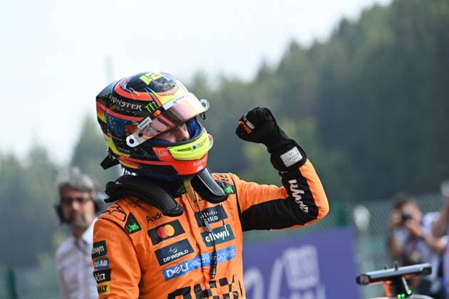 25.07.2025, xrarjax, Motorsport FIA Formel 1, Großer Preis von Belgien v.l. Oscar Piastri (McLaren) Startnummer 81 nach der Pole für das Sprintrennen (DFL DFB REGULATIONS PROHIBIT ANY USE OF PHOTOGRAPHS as IMAGE SEQUENCES and or QUASI-VIDEO) Spa