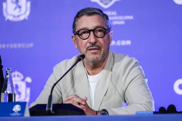July 25, 2025, Caldes De Malavella, Girona, SPAIN: Joan Roca attends his press conference, PK, Pressekonferenz during the presentation Ryder Cup 2031 at Camiral Golf & Wellness on July 25, 2025 in Caldes de Malavella, Girona, Spain. Caldes De Malavella SPAIN - ZUMAa181 20250725_zaa_a181_032 Copyright: xJavierxBorregox