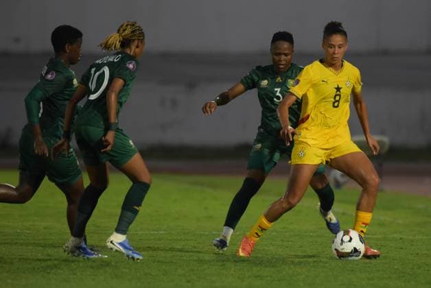 CASABLANCA, MOROCCO - JULY 25: Chantelle Boye-Hlorkah of Ghana and South Africa defenders during the 2025 Women s Africa Cup of Nations (WAFCON) third place match between Ghana and South Africa at Stade Larbi Zaouli on July 25, 2025 in Casablanca, Morocco. Photo by Mansa Ayoola Copyright: xx