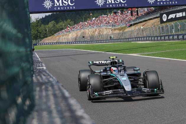 Formula 1 Moët & Chandon Belgian Grand Prix 2025 Laurent Lefebvre OVERTAKE MAXPPP - Stavelot 25 07 2025 12 ANTONELLI Andrea Kimi (ita), Mercedes AMG Petronas, action at the Formula 1 Moët & Chandon Belgian Grand Prix 2025, the 13th round of the 2025 FIA Formula 1 World Championship, WM, Weltmeisterschaft at the Circuit de Spa-Francorchamps in Stavelot, Belgium, from July 24 to 27, 2025 Stavelot Belgium  Copyright: xOVERTAKE MAXPPPxLaurentxLefebvrex OVT202507263934 OVT202507263934