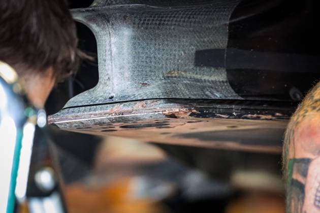 F1 - BELGIAN GRAND PRIX 2025 Mercedes AMG F1 Team W16, mechanical detail of skid panels of the floor during the 2025 Formula 1 Belgian Grand Prix, 13th round of the 2025 FIA Formula One World Championship, WM, Weltmeisterschaft from July 25 to 27, 2025 on the Circuit de Spa-Francorchamps, in Stavelot, Belgium - StavelotBelgium  Copyright: xFLORENTxGOODENx