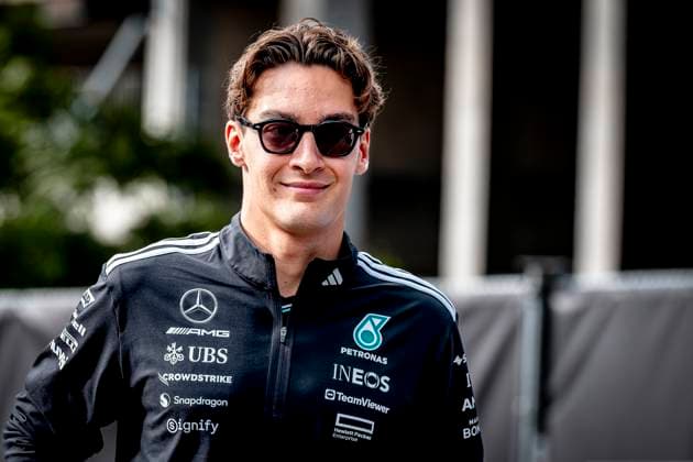 Formule 1 driver George Russell of Mercedes during the sprintrace and qualification Grand Prix Formula 1 Spa Francorchamps 2025 at the Circuit Spa Francorchamps for the Formula 1 MoÃ«t & Chandon Belgium Grand Prix 2025 season 2025-2026 in SPA, Belgium on 26 july 2025, (photo by Marcel van Dorst EYE4images DeFodi Images)