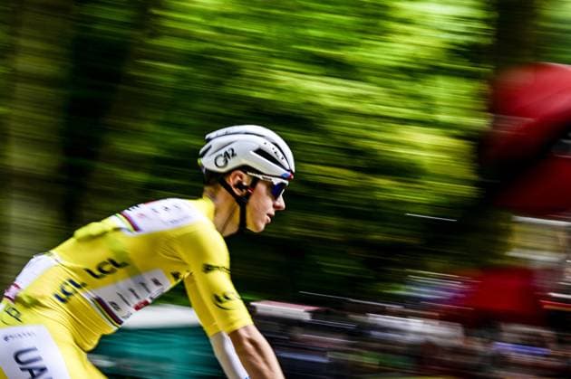 Slovenian Tadej Pogacar of UAE Team Emirates pictured ahead of the stage 20 of the 2025 Tour de France cycling race, from Nantua to Montpellier (185km), on Saturday 26 July 2025 in France. The 112th edition of the Tour de France starts on Saturday 5 July in Lille, France, and will finish in Paris, France on the 27th of July. DIRKxWAEM  x130042082x