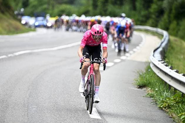 Danish Kasper Asgreen of EF Education-EasyPost pictured in action during stage 20 of the 2025 Tour de France cycling race, from Nantua to Montpellier (185km), on Saturday 26 July 2025 in France. The 112th edition of the Tour de France starts on Saturday 5 July in Lille, France, and will finish in Paris, France on the 27th of July. JASPERxJACOBS  x130042917x