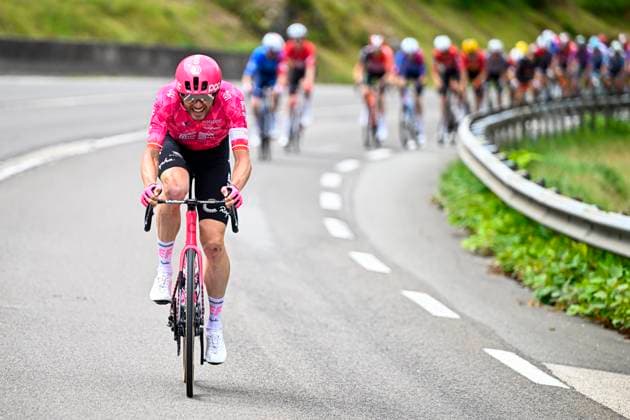Tour de France 2025 Stage 20 PONTARLIER, FRANCE - JULY 26 : 33 Asgreen Kasper (DEN) of EF Education - Easypost alone in the escape pack during stage 20 of the 112th edition of Tour de France an UCI World Tour 2.UWT cycling road race stage for Men Elite of 185 km with start in Nantua and finish in Pontarlier on July 26, 2025 in Pontarlier, France, 26 07 2025 ( Motordriver Kenny Verfaillie - Pontarlier France  Copyright: xJasperxJacobsx