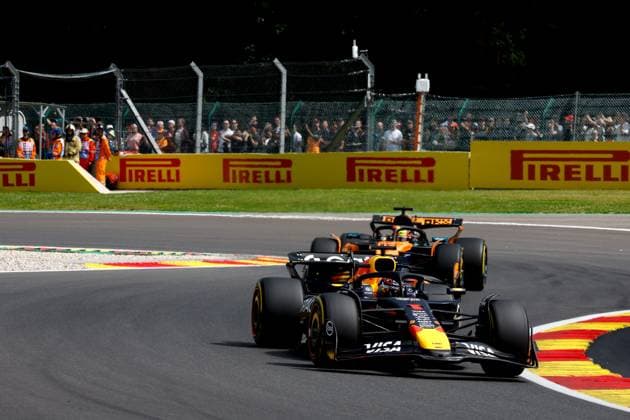 1 Max Verstappen (NLD, Oracle Red Bull Racing), 81 Oscar Piastri (AUS, McLaren F1 Team), F1 Grand Prix of Belgium at Circuit de Spa-Francorchamps on July 26, 2025 in Spa-Francorchamps, Belgium. (Photo by HOCH ZWEI) Spa-Francorchamps Belgium