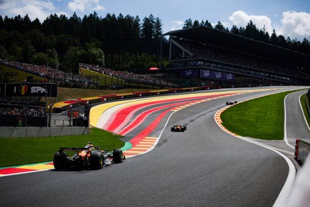 F1 - BELGIAN GRAND PRIX 2025 04 NORRIS Lando (gbr), McLaren F1 Team MCL39, action during the 2025 Formula 1 Belgian Grand Prix, 13th round of the 2025 FIA Formula One World Championship, WM, Weltmeisterschaft from July 25 to 27, 2025 on the Circuit de Spa-Francorchamps, in Stavelot, Belgium -  Copyright: xFLORENTxGOODENx