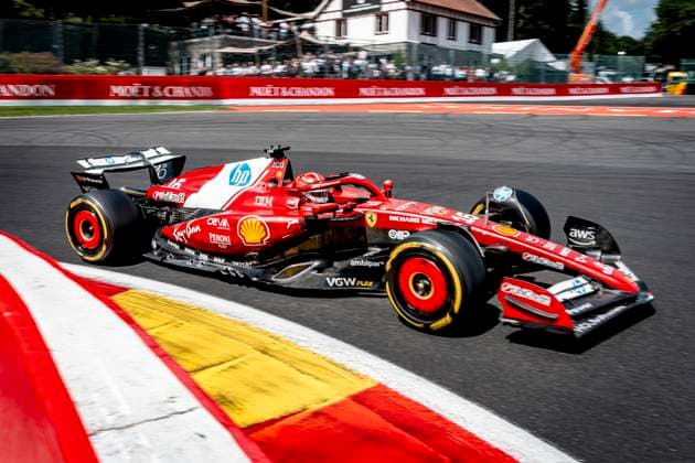 Formule 1 driver Charles Leclerc Ferrari during the sprintrace and qualification Grand Prix Formula 1 Spa Francorchamps 2025 at the Circuit Spa Francorchamps for the Formula 1 MoÃ«t & Chandon Belgium Grand Prix 2025 season 2025-2026 in SPA, Belgium on 26 july 2025, (photo by Marcel van Dorst EYE4images DeFodi Images)
