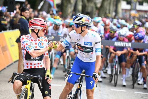26-07-2025 Tour De France; Tappa 20 Nantua - Pontarlier; 2025, Red Bull - Bora Hansgrohe; 2025, Visma - Lease A Bike; Lipowitz, Florian; Vingegaard, Jonas; Nantua; 