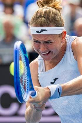 Czech tennis player Marie Bouzkova playes against Czech Linda Noskova at the WTA, Tennis Damen Livesport Prague Open 2025 women s singles final on the courts of TK Sparta Prague, in Prague, Czech Republic, on July 26, 2025. (CTKxPhoto OndrejxDeml) CTKPhotoP2025072603707  CTKPhotoP2025072603707