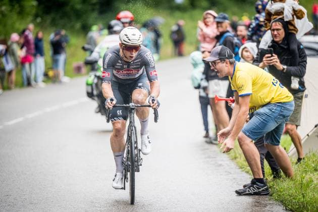 Australian Kaden Groves of Alpecin-Deceuninck pictured in action during stage 20 of the 2025 Tour de France cycling race, from Nantua to Montpellier (185km), on Saturday 26 July 2025 in France. The 112th edition of the Tour de France starts on Saturday 5 July in Lille, France, and will finish in Paris, France on the 27th of July. JASPERxJACOBS  x130061854x
