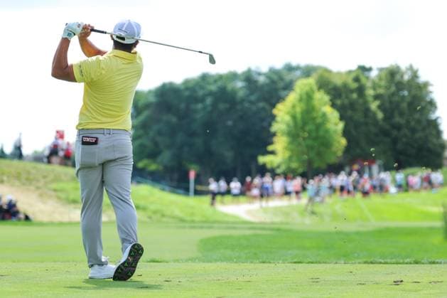 July 26th, 2025: Kurt Kitayama of the United States hits his shot on the thirteenth tee during the third round of the 3M Open 2025 at TPC Twin Cities on July 26th, 2025 in Blaine, Minnesota. -CSM Blaine USA - ZUMAc04_ 20250726_zma_c04_023 Copyright: xStevenxGarciax