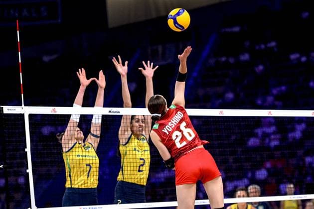 LODZ 26.07.2025 SIATKOWKA KOBIET LIGA NARODOW 2025 TURNIEJ FINALOWY: BRAZYLIA - JAPONIA --- WOMENS VOLLEYBALL NATIONS LEAGUE 2025 FINAL ROUND MATCH IN LODZ: BRAZIL - JAPAN N Z ROSAMARIA MONTIBELLER DIANA DUARTE ALECRIM YOSHINO SATO FOT. PAWEL PIOTROWSKI 400MM.PL NEWSPIX.PL --- newspix.pl 