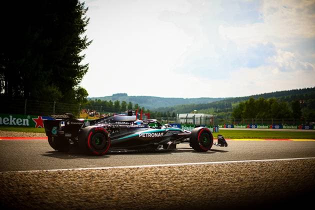 MOTORI - Formula 1 - Belgian Grand Prix 2025 63 George Russell, (GRB) AMG Mercedes Ineos W16, during the Belgian GP, Spa-Francorchamps 24-27 July 2025 Formula 1 World Championship, WM, Weltmeisterschaft 2025. Belgium Belgium  Copyright: xIPAxSport ABACAx