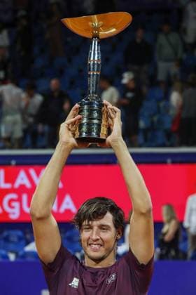 Umag, Croatia, 260725. 35th Plava Laguna Croatia Open Umag. Final. Trophy ceremony. In the photo: winner Luciano Darderi. Photo: Goran Sebelic CROPIX Copyright: xxGoranxSebelicx atp_finale33-260725