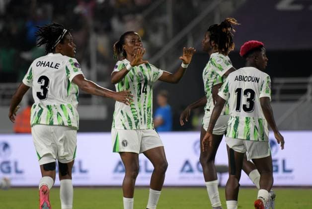 RABAT, MOROCCO - JULY 26: Osinachi Ohale, Blessing Demehin, Deborah Ajibola, Ijeoma Esther Okoronkwo of Nigeria during the 2025 Women s Africa Cup of Nations (WAFCON) Finals match between Morocco and Nigeria at Stade Olympique de Rabat on July 26, 2025 in Rabat, Morocco. Photo by Mansa Ayoola Copyright: xx