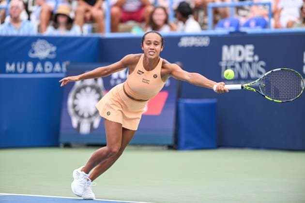 July 26, 2025, Washington, D.C, U.S: LEYLAH FERNANDEZ of Canada secured a spot in Sunday s Mubadala Citi D.C. Open final, the Canadian No. 1 s first final of 2025 by defeating No. 3 seed E. Rybakina 6-7 (2), 7-6 (3), 7-6 (3) on Saturday at the Rock Creek Tennis Center. Washington USA - ZUMAg196 20250726_zap_g196_002 Copyright: xKylexGustafsonx