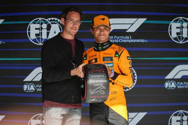 F1 Grand Prix Of Belgium - Qualifying Lando Norris of Great Britain driver of McLaren F1 team with the Pole Position Award after the qualifying session ahead of the Formula 1 Belgian Grand Prix at Spa-Francorchamps circuit in Spa, Belgium on July 26, 2025. Spa Belgium  Copyright: xNicolasxEconomoux originalFilename:economou-notitle250726_npwfi.jpg