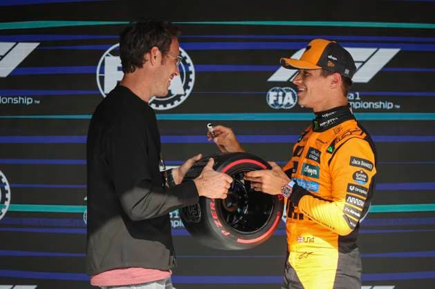 F1 Grand Prix Of Belgium - Qualifying Lando Norris of Great Britain driver of McLaren F1 team with the Pole Position Award after the qualifying session ahead of the Formula 1 Belgian Grand Prix at Spa-Francorchamps circuit in Spa, Belgium on July 26, 2025. Spa Belgium  Copyright: xNicolasxEconomoux originalFilename:economou-notitle250726_nprkL.jpg