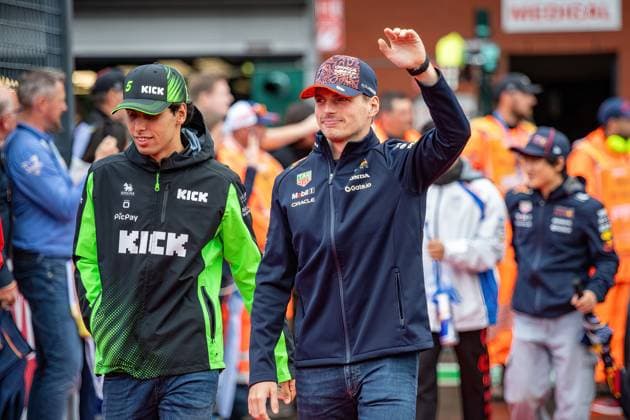 Formel 1 GP Spa Belgien. Sonntag, 27.07.2025 Gabriel Bortoleto 5, Stake F1 Team Kick Sauber und Max Verstappen 1, Oracle Red Bull Racing; Formel 1 GP Spa Belgien. Sonntag, 27.07.2025 Copyright: xBEAUTIFULxSPORTS Erlhofx