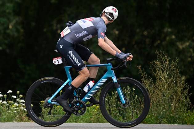 Tour de Wallonie 2025 Stage 2 SAMBREVILLE, BELGIUM - JULY 27 : Belmans Lennert of Alpecin - Deceuninck during stage 2 of the 30th edition of Tour de Wallonie an UCI ProSeries 2.Pro cycling road race stage for Men Elite of 153.7 km with start in Huy and finish in Sambreville on July 27, 2025 in Sambreville, Belgium, 27 07 2025 ( Motordriver Pieter Van Herzele - Sambreville Belgium  Copyright: xTomasxSiskx