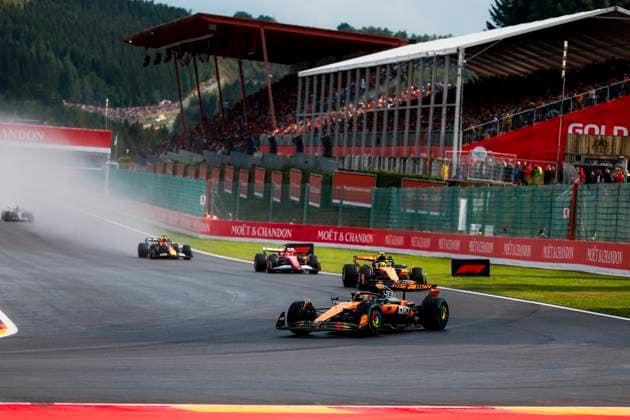 Formula 1 Moët & Chandon Belgian Grand Prix 2025 Alexis Perrin OVERTAKE MAXPPP - Stavelot 27 07 2025 81 PIASTRI Oscar (aus), McLaren F1 Team, action, 04 NORRIS Lando (gbr), McLaren F1 Team, action, 16 LECLERC Charles (mon), Scuderia Ferrari, action, 01 VERSTAPPEN Max (nld), Red Bull Racing, action at the Formula 1 Moët & Chandon Belgian Grand Prix 2025, the 13th round of the 2025 FIA Formula 1 World Championship, WM, Weltmeisterschaft at the Circuit de Spa-Francorchamps in Stavelot, Belgium, from July 24 to 27, 2025 Stavelot Belgium  Copyright: xOVERTAKE MAXPPPxAlexisxPerrinx OVT202507276759 OVT202507276759