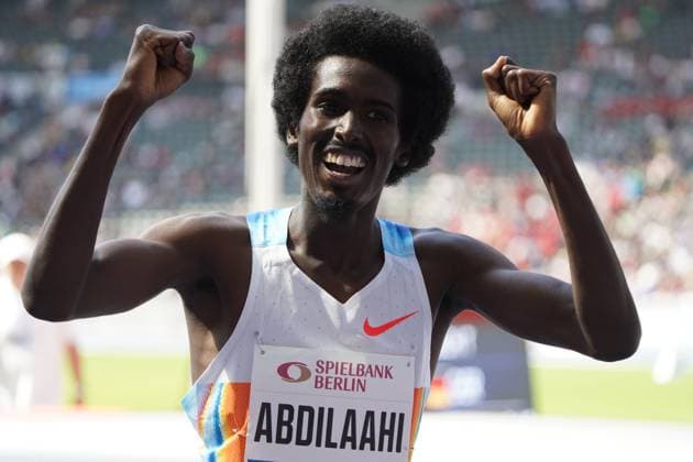 Leichtathletik, Track & Field, Athletics, world athletics Meeting, ISTAF Berlin 2025 27.07.2025 Olympiastadion Berlin, Meile Männer, Mohamed Abdilaahi Deutschland *** Athletics, Track Field, Athletics, world athletics meeting, ISTAF Berlin 2025 27 07 2025 Olympiastadion Berlin, Mile Men, Mohamed Abdilaahi Germany
