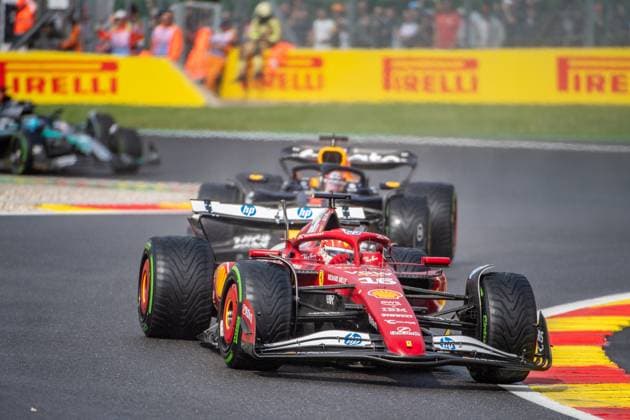 Formel 1 GP Spa Belgien. Sonntag, 27.07.2025 Charles Leclerc 16, Scuderia Ferrari und Max Verstappen 1, Oracle Red Bull Racing; Formel 1 GP Spa Belgien. Sonntag, 27.07.2025 Copyright: xBEAUTIFULxSPORTS Erlhofx