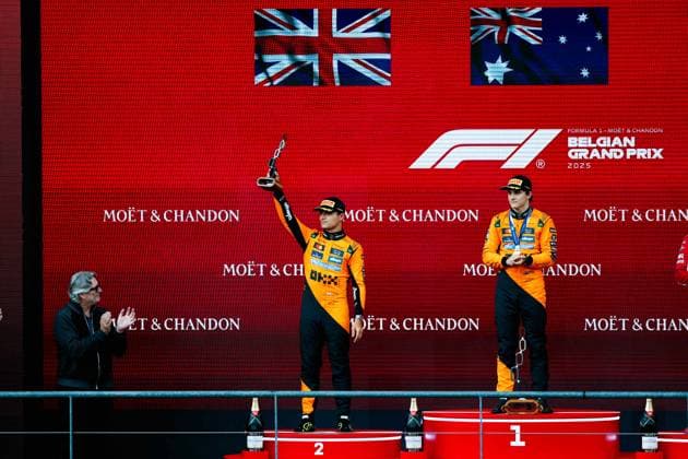 F1 - BELGIAN GRAND PRIX 2025 NORRIS Lando (gbr), McLaren F1 Team MCL39, portrait PIASTRI Oscar (aus), McLaren F1 Team MCL39, portrait during the 2025 Formula 1 Belgian Grand Prix, 13th round of the 2025 FIA Formula One World Championship, WM, Weltmeisterschaft from July 25 to 27, 2025 on the Circuit de Spa-Francorchamps, in Stavelot, Belgium - Copyright: xJavierxJimenezx