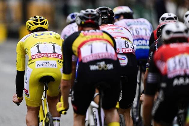 Slovenian Tadej Pogacar of UAE Team Emirates pictured in action during stage 21 of the 2025 Tour de France cycling race, from Mantes-la-Ville to Paris (120km), on Sunday 27 July 2025 in France. The 112th edition of the Tour de France starts on Saturday 5 July in Lille, France, and will finish in Paris, France on the 27th of July. DIRKxWAEM  x130126168x