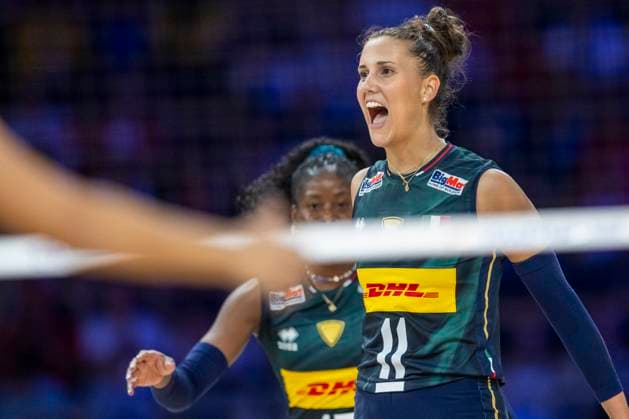 Women s Volleyball Nations League Finals 2025 Anna Danesi during the Woman™s Volleyball Nations League 2025 gold medal match between Italy and Brazil , at Atlas Arena in Lodz, Poland, on July 27, 2025. Lodz Poland  Copyright: xAndrzejxIwanczukx originalFilename:iwanczuk-womensvo250727_npumX.jpg