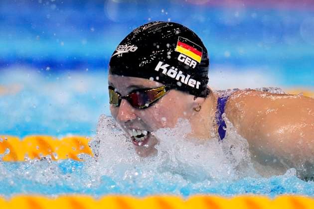 KOEHLER Angelina Team GER 100m Schmetterling Schwimmen der Frauen Schwimmweltmeisterschaften 2025 in Singapur am 27.07.2025 in Singapur *** KOEHLER Angelina Team GER 100m Butterfly Swimming Womens World Swimming Championships 2025 in Singapore on 27 07 2025 in Singapore Copyright: xLacixPerenyix