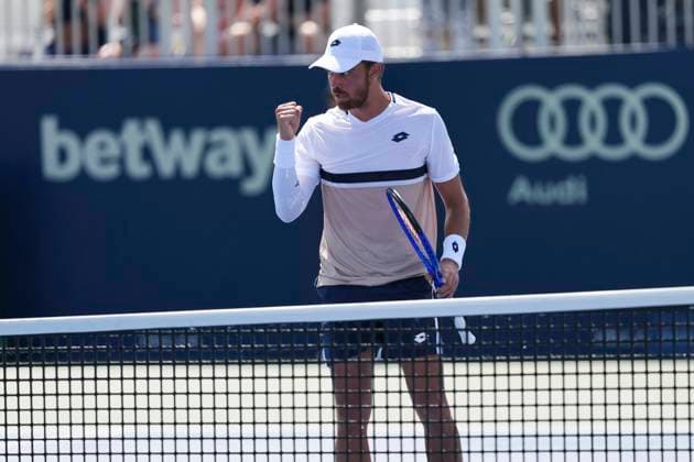 July 27, 2025, Toronto, Ontario, Canada: Benjamin Bonzi of France celebrates a point against Adam Walton of Australia during the Men s Singles first round match on day 2 of the ATP, Tennis Herren Masters 1000 National Bank Open at Sobeys Stadium. on July 27, 2025 in Toronto, Canada. Toronto Canada - ZUMAe321 20250727_zsa_e321_004 Copyright: xLeonardoxRamirezx