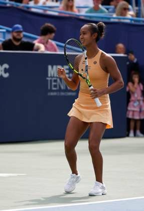 July 27, 2025: Leylah Fernandez celebrates winning the final match during the 2025 Mubadala Citi DC Open tennis tournament being played at Rock Creek Park Tennis Center in Washington, D.C. CSM District Of Columbia United States of America - ZUMAc04_ 20250727_zma_c04_190 Copyright: xJustinxCooperx
