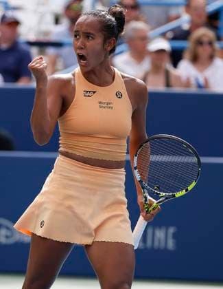 July 27, 2025: Leylah Fernandez celebrates a point in the final match during the 2025 Mubadala Citi DC Open tennis tournament being played at Rock Creek Park Tennis Center in Washington, D.C. CSM District Of Columbia United States of America - ZUMAc04_ 20250727_zma_c04_211 Copyright: xJustinxCooperx