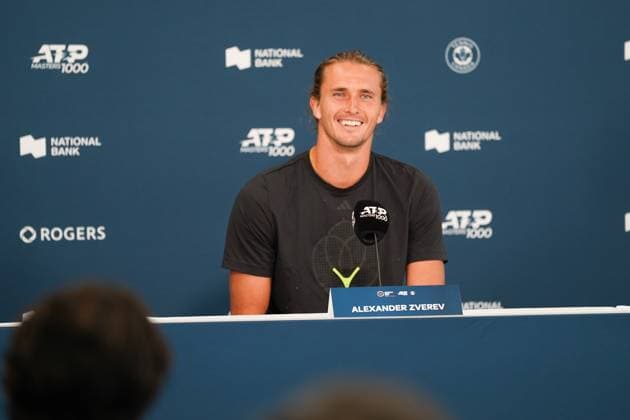 July 27, 2025, Toronto, Ontario, Canada: Alexander Zverev speaks during a press conference, PK, Pressekonferenz on day 2 of the ATP, Tennis Herren Masters 1000 National Bank Open at Sobeys Stadium. on July 27, 2025 in Toronto, Canada. Toronto Canada - ZUMAe321 20250727_zsa_e321_119 Copyright: xLeonardoxRamirezx