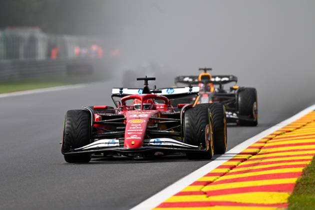 Formel 1 GP Spa Belgien. Sonntag, 27.07.2025 Charles Leclerc 16, Scuderia Ferrari und Max Verstappen 1, Oracle Red Bull Racing; Formel 1 GP Spa Belgien. Sonntag, 27.07.2025 Copyright: xBEAUTIFULxSPORTS Erlhofx